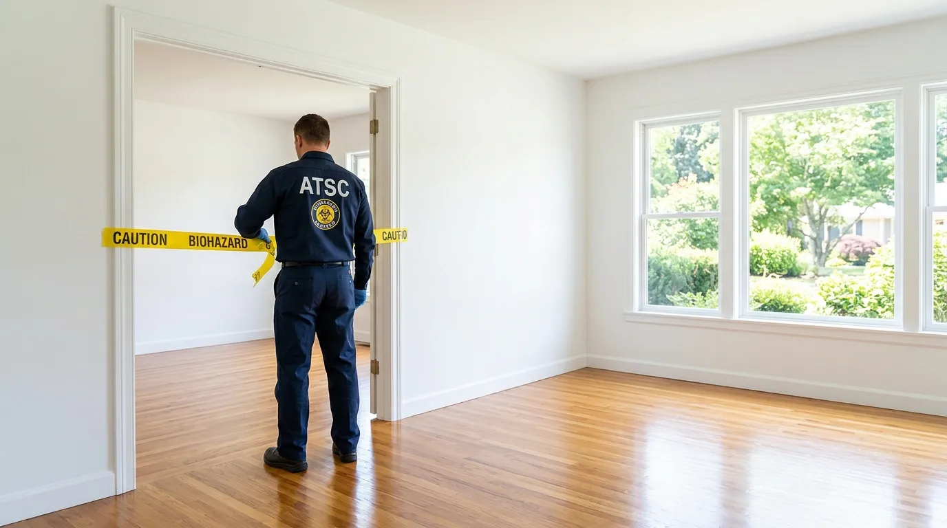 Certified biohazard cleanup crew performing Decomposition Cleanup in Town 'n' Country